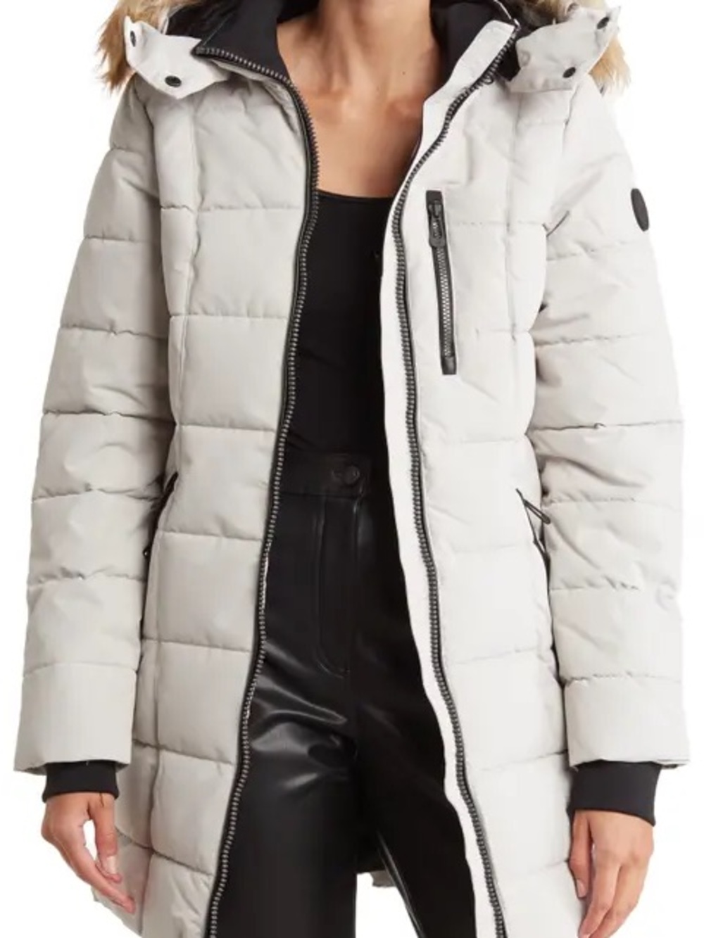 NOIZE Hannah Faux Fur Cruelty Free Trim Hooded Parka Jacket Size S
